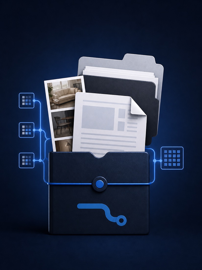 Illustration of a complete moving record assembled into an evidence packet